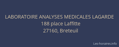 LABORATOIRE ANALYSES MEDICALES LAGARDE
