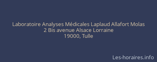 Laboratoire Analyses Médicales Laplaud Allafort Molas