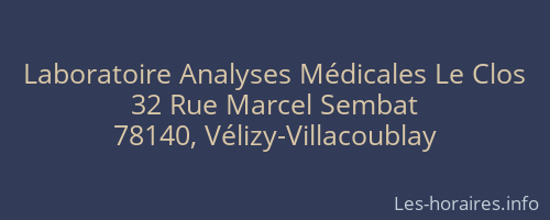 Laboratoire Analyses Médicales Le Clos