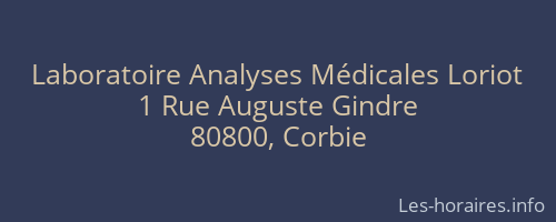 Laboratoire Analyses Médicales Loriot