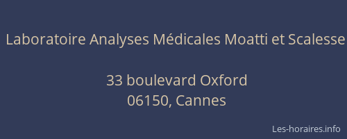 Laboratoire Analyses Médicales Moatti et Scalesse
