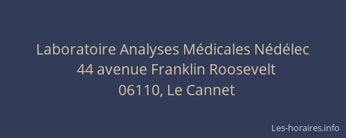 Laboratoire Analyses Médicales Nédélec