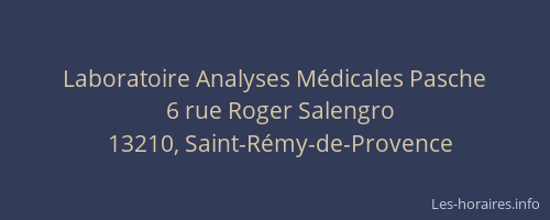 Laboratoire Analyses Médicales Pasche