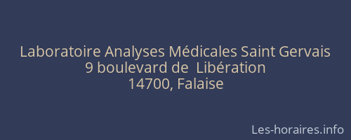 Laboratoire Analyses Médicales Saint Gervais