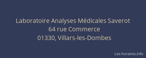 Laboratoire Analyses Médicales Saverot