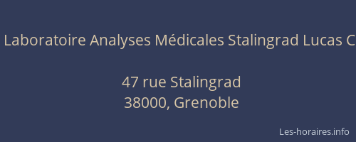 Laboratoire Analyses Médicales Stalingrad Lucas C