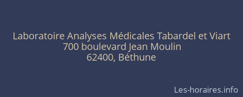 Laboratoire Analyses Médicales Tabardel et Viart