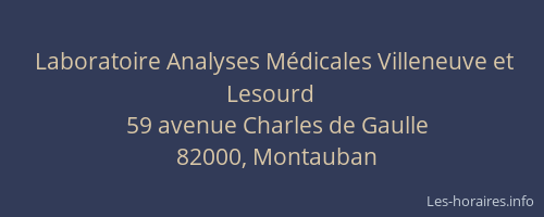 Laboratoire Analyses Médicales Villeneuve et Lesourd