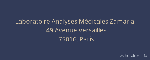Laboratoire Analyses Médicales Zamaria