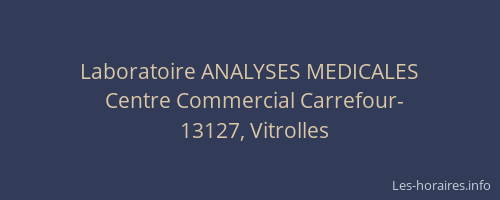 Laboratoire ANALYSES MEDICALES