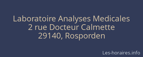 Laboratoire Analyses Medicales