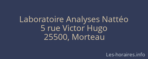 Laboratoire Analyses Nattéo