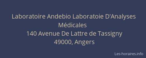 Laboratoire Andebio Laboratoie D'Analyses Médicales