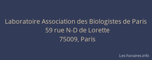 Laboratoire Association des Biologistes de Paris