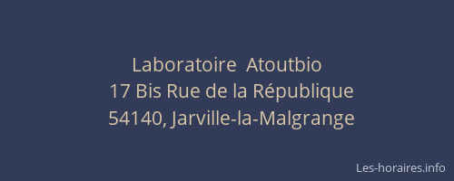 Laboratoire  Atoutbio