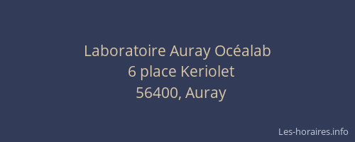 Laboratoire Auray Oc&eacute;alab