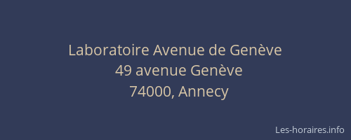 Laboratoire Avenue de Genève