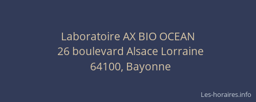 Laboratoire AX BIO OCEAN