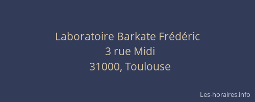 Laboratoire Barkate Frédéric