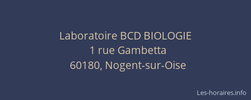 Laboratoire BCD BIOLOGIE