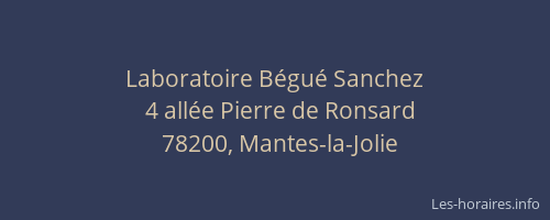 Laboratoire B&eacute;gu&eacute; Sanchez