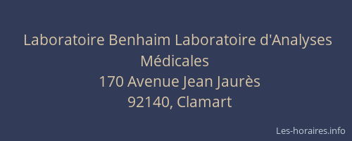 Laboratoire Benhaim Laboratoire d'Analyses Médicales