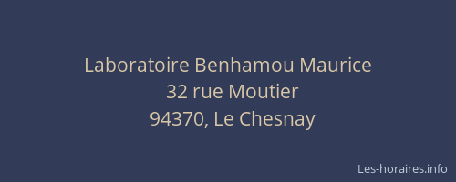 Laboratoire Benhamou Maurice