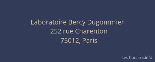 Laboratoire Bercy Dugommier