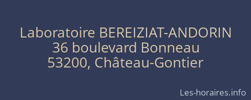 Laboratoire BEREIZIAT-ANDORIN
