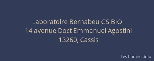 Laboratoire Bernabeu GS BIO