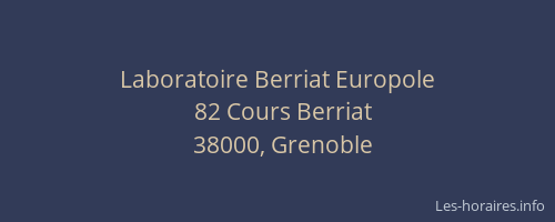 Laboratoire Berriat Europole