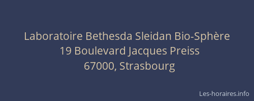 Laboratoire Bethesda Sleidan Bio-Sphère
