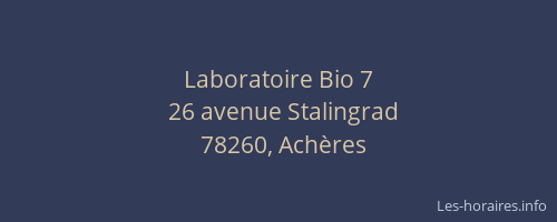 Laboratoire Bio 7