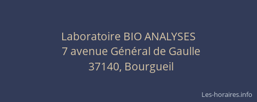 Laboratoire BIO ANALYSES