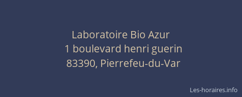Laboratoire Bio Azur