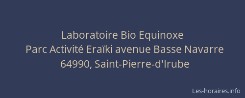 Laboratoire Bio Equinoxe