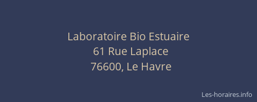 Laboratoire Bio Estuaire