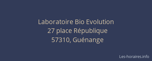 Laboratoire Bio Evolution