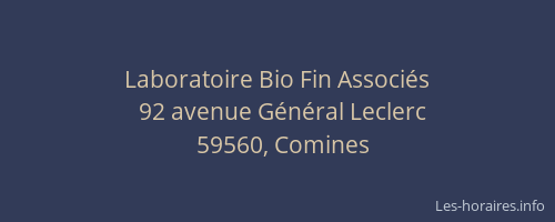 Laboratoire Bio Fin Associés