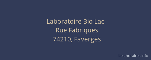 Laboratoire Bio Lac