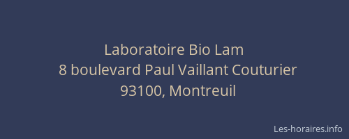Laboratoire Bio Lam