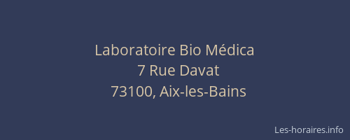 Laboratoire Bio M&eacute;dica