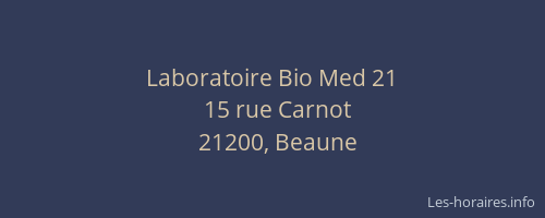 Laboratoire Bio Med 21