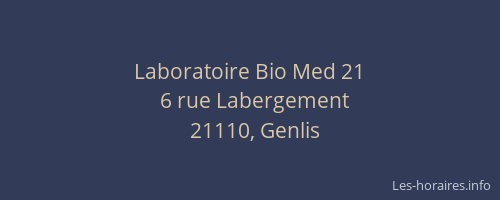 Laboratoire Bio Med 21