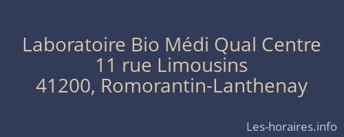 Laboratoire Bio Médi Qual Centre