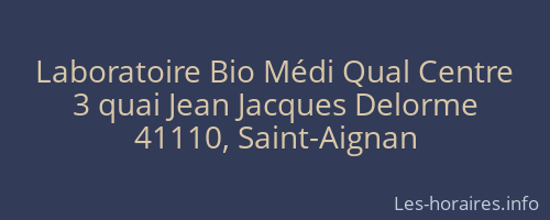 Laboratoire Bio Médi Qual Centre