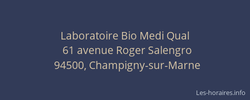 Laboratoire Bio Medi Qual