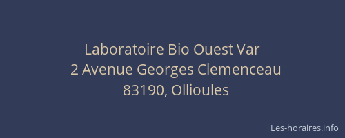Laboratoire Bio Ouest Var