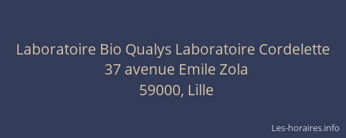 Laboratoire Bio Qualys Laboratoire Cordelette