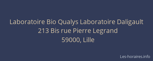Laboratoire Bio Qualys Laboratoire Daligault